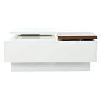 Table basse carrée en bois finition haute brillance