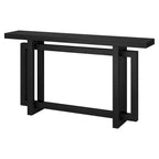 Console rectangulaire 55", Chêne blanc/noir/gris, Piètement géométrique, MDF