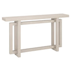 Console rectangulaire 55", Chêne blanc/noir/gris, Piètement géométrique, MDF