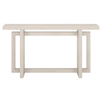 Console rectangulaire 55", Chêne blanc/noir/gris, Piètement géométrique, MDF