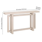 Console rectangulaire 55", Chêne blanc/noir/gris, Piètement géométrique, MDF