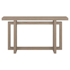 Console rectangulaire 55", Chêne blanc/noir/gris, Piètement géométrique, MDF