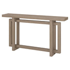 Console rectangulaire 55", Chêne blanc/noir/gris, Piètement géométrique, MDF
