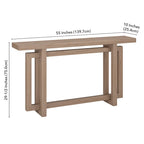 Console rectangulaire 55", Chêne blanc/noir/gris, Piètement géométrique, MDF