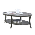 Table basse ovale avec étagère