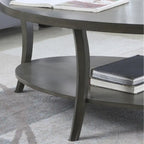 Table basse ovale avec étagère