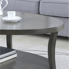 Table basse ovale avec étagère