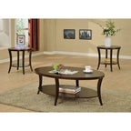 Table basse ovale avec étagère