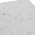 Table d'appoint carrée à plateau en marbre, or/noir et blanc, pieds en fer, étagère en verre