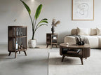 Table d'appoint avec rangement et table d'appoint ronde