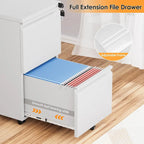 Classeur mobile à 2 tiroirs avec serrure, 68,6 cm H x 38,1 cm L x 45,7 cm P, acier laminé à froid, bureau à domicile