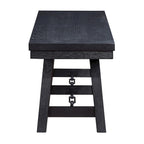 Banc de salle à manger tréteaux, noir, style ferme industrielle, design chevalet, 60.5" L, 2-3 places