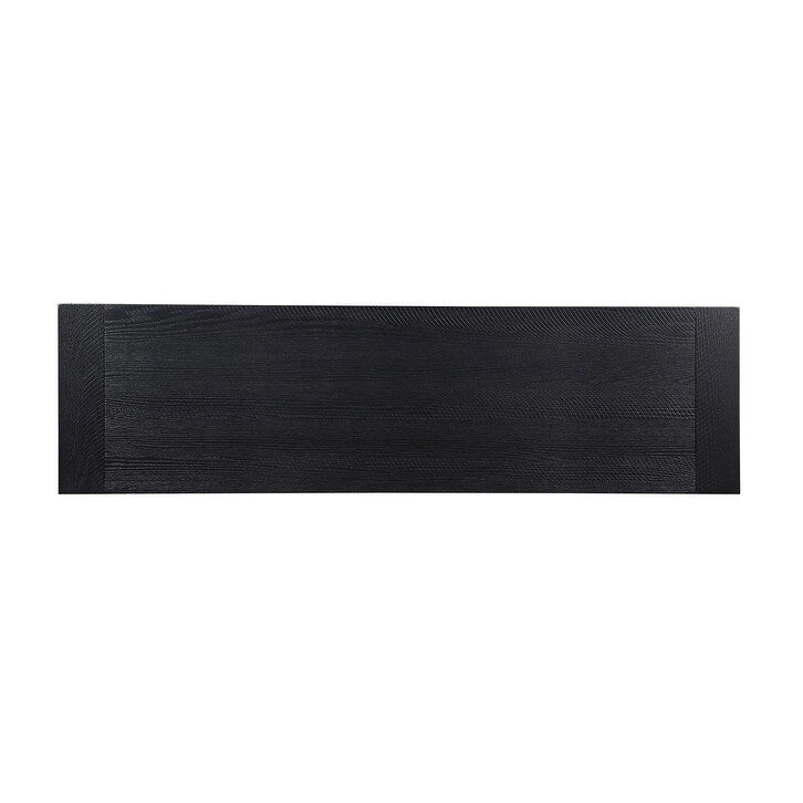 Banc de salle à manger tréteaux, noir, style ferme industrielle, design chevalet, 60.5" L, 2-3 places