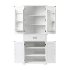 Meuble Colonne de Rangement pour Salle de Bain, Gris/Noir/Blanc, 4 Portes 1 Tiroir, Étagère Réglable