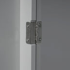 Meuble Colonne de Rangement pour Salle de Bain, Gris/Noir/Blanc, 4 Portes 1 Tiroir, Étagère Réglable