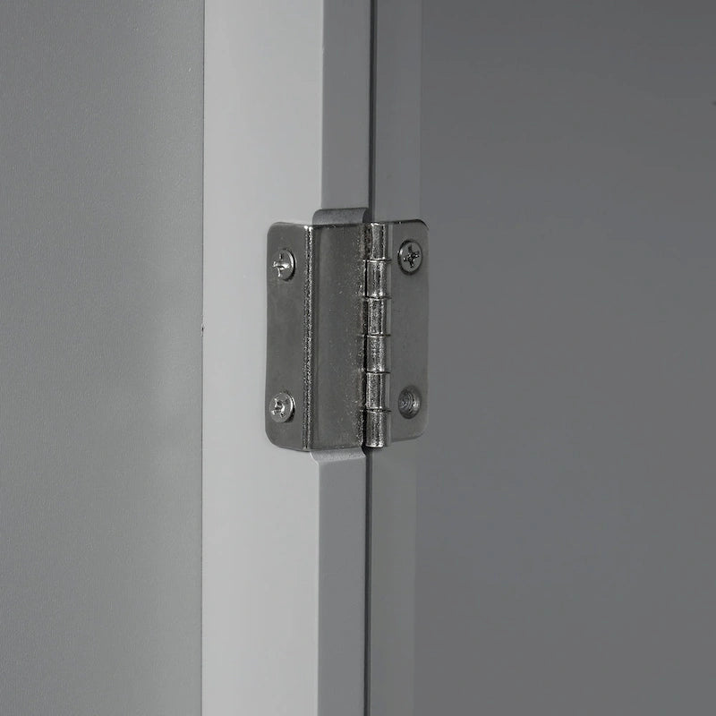 Meuble Colonne de Rangement pour Salle de Bain, Gris/Noir/Blanc, 4 Portes 1 Tiroir, Étagère Réglable