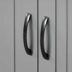 Meuble Colonne de Rangement pour Salle de Bain, Gris/Noir/Blanc, 4 Portes 1 Tiroir, Étagère Réglable
