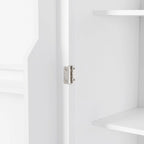 Meuble Colonne de Rangement pour Salle de Bain, Gris/Noir/Blanc, 4 Portes 1 Tiroir, Étagère Réglable