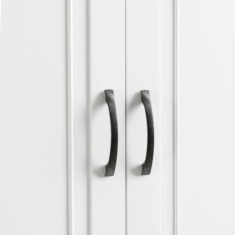 Meuble Colonne de Rangement pour Salle de Bain, Gris/Noir/Blanc, 4 Portes 1 Tiroir, Étagère Réglable