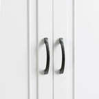 Meuble Colonne de Rangement pour Salle de Bain, Gris/Noir/Blanc, 4 Portes 1 Tiroir, Étagère Réglable