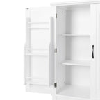 Meuble Colonne de Rangement pour Salle de Bain, Gris/Noir/Blanc, 4 Portes 1 Tiroir, Étagère Réglable