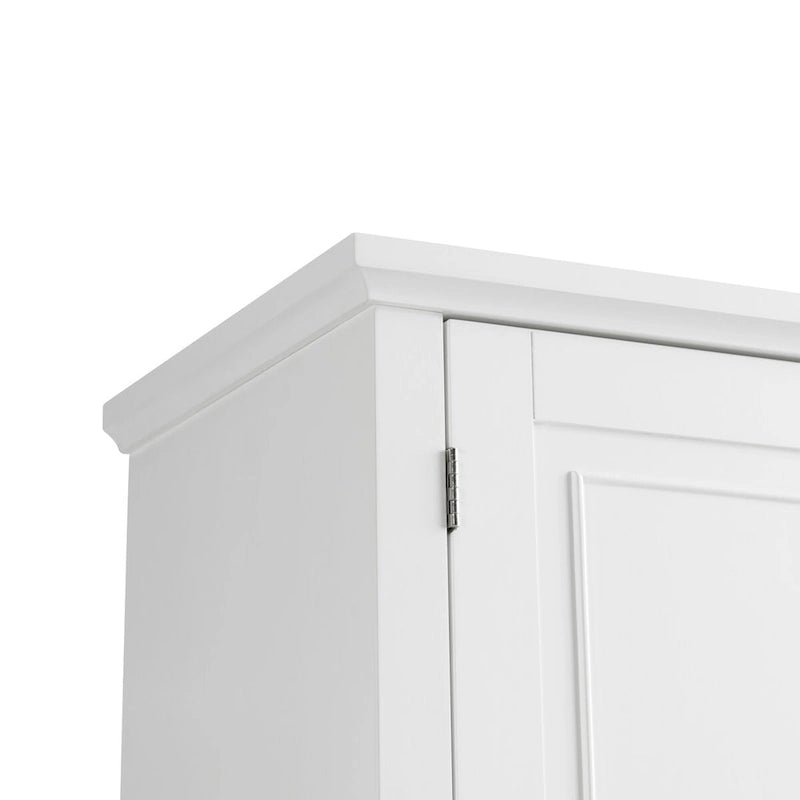 Meuble Colonne de Rangement pour Salle de Bain, Gris/Noir/Blanc, 4 Portes 1 Tiroir, Étagère Réglable
