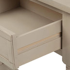 Console en pin avec 2 tiroirs et étagère inférieure, style traditionnel vintage, 90 cm (L), gris/vert antique