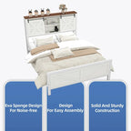 Cadre de lit Queen/King Size blanc campagnard