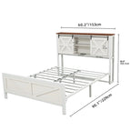 Cadre de lit Queen/King Size blanc campagnard