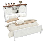 Cadre de lit Queen/King Size blanc campagnard