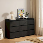 Commode 6 tiroirs, MDF, 120 cm L, Moderne, Utilisable comme meuble TV, Anti-basculement, Gris/Blanc/Rose/Vert
