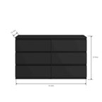 Commode 6 tiroirs, MDF, 120 cm L, Moderne, Utilisable comme meuble TV, Anti-basculement, Gris/Blanc/Rose/Vert