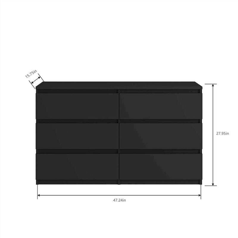 Commode 6 tiroirs, MDF, 120 cm L, Moderne, Utilisable comme meuble TV, Anti-basculement, Gris/Blanc/Rose/Vert