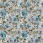 Fauteuil d'appoint, accoudoirs arrondis, polyester à motif floral, clous décoratifs couleur étain, pieds espresso, 1 place, orange/bleu/rose
