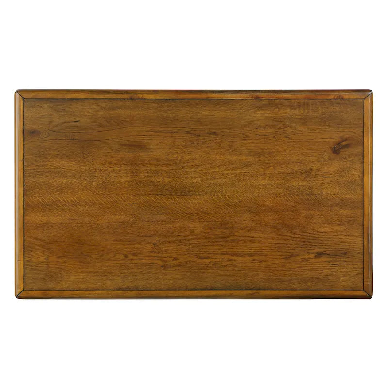 Table basse rectangulaire, 4 tiroirs, bois de pin et MDF, placage chêne, pieds en forme de gourde, 101,6 cm (L) x 59,9 cm (l) x 50,8 cm (H), marron/espresso