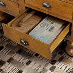 Table basse rectangulaire, 4 tiroirs, bois de pin et MDF, placage chêne, pieds en forme de gourde, 101,6 cm (L) x 59,9 cm (l) x 50,8 cm (H), marron/espresso