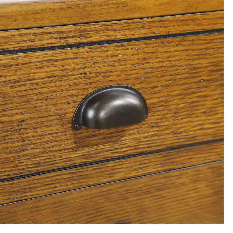 Table basse rectangulaire, 4 tiroirs, bois de pin et MDF, placage chêne, pieds en forme de gourde, 101,6 cm (L) x 59,9 cm (l) x 50,8 cm (H), marron/espresso