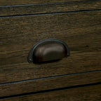 Table basse rectangulaire, 4 tiroirs, bois de pin et MDF, placage chêne, pieds en forme de gourde, 101,6 cm (L) x 59,9 cm (l) x 50,8 cm (H), marron/espresso