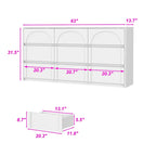 Commode 6 tiroirs, blanche, façade arquée, places N/A